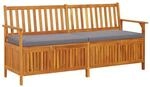 vidaXL Truhenbank mit Kissen Gartenbank Gartenm&ouml;bel Kissenbox Sitzbank...