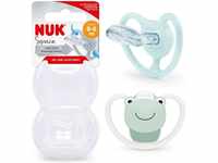 NUK Space Schnuller | Schnuller mit extra Belüftung | BPA-freies Silikon | 0-6