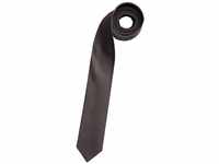 OLYMP Krawatte slim 6,5 cm breit aus reiner Seide Fleckabweisend Muster braun