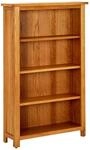 vidaXL Eichenholz Massiv B&uuml;cherregal 4 F&auml;cher Standregal Wandregal...