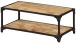 vidaXL Raues Mangoholz Massiv Couchtisch Vintage-Stil Beistelltisch...