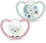 NUK Space Night Babyschnuller | 18-36 Monate | Im Dunkeln leuchtende Schnuller mit
