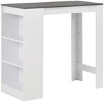 vidaXL Bartisch mit Regal Wei&szlig; 110x50x103 cm