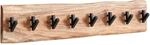 Wohnling Wandgarderobe 90x9x19 cm Akazie Massivholz Metall, Hakenleiste 