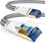 CSL - 10m CAT 8 Netzwerkkabel Flach und D&uuml;nn - Lan Kabel f&uuml;r 40 Gigabit High Speed,