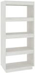 vidaXL B&uuml;cherregal/Raumteiler Wei&szlig; 60x35x135 cm Massivholz Kiefer