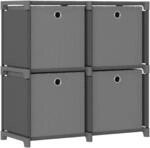 vidaXL W&uuml;rfel Regal mit Boxen 4 F&auml;cher B&uuml;cherregal Standregal W&uuml;rfelregal