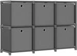 vidaXL W&uuml;rfel Regal mit Boxen 6 F&auml;cher B&uuml;cherregal Standregal W&uuml;rfelregal