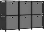 vidaXL W&uuml;rfel Regal mit Boxen 6 F&auml;cher B&uuml;cherregal Standregal W&uuml;rfelregal