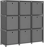 vidaXL W&uuml;rfel Regal mit Boxen 9 F&auml;cher B&uuml;cherregal Standregal W&uuml;rfelregal