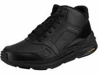 Skechers Herren Global Jogger High Flight Sneaker, Black Leather Trim, 43 EU