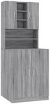 vidaXL Waschmaschinenschrank Grau Sonoma Holzwerkstoff, Waschmaschinenregal,