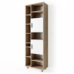 Vicco Badschrank Ilias, Wei&szlig;/Sonoma, 60 x 190 cm, mit Variabler Regalaufteilung zur