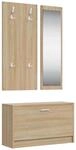 vidaXL 3-in-1 Schuhschrank-Set Sonoma-Eiche Holzwerkstoff