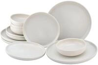 CreaTable, 33065, Serie Uno offwhite, 12-teiliges Geschirrset, Teller Set aus