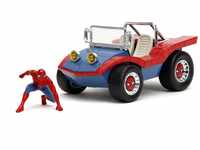 Jada Toys Marvel Spider-Man Figur mit Buggy-Fahrzeug - Spielzeug-Set aus Metall mit