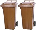 PROREGAL SuperSparSet 2x 2-Rad-M&uuml;lltonne MGB | HDPE-Kunststoff | 120 Liter |...