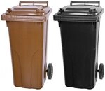PROREGAL SuperSparSet 2x 2-Rad-M&uuml;lltonne MGB | HDPE-Kunststoff | 120 Liter |...