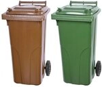 PROREGAL SuperSparSet 2x 2-Rad-M&uuml;lltonne MGB | HDPE-Kunststoff | 120 Liter |...