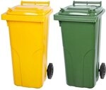 PROREGAL SuperSparSet 2x 2-Rad-M&uuml;lltonne MGB | HDPE-Kunststoff | 120 Liter |...