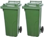 PROREGAL SuperSparSet 2x 2-Rad-M&uuml;lltonne MGB | HDPE-Kunststoff | 120 Liter |...