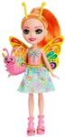 Enchantimals Puppen, City Tails Puppe Belisse Butterfly und Tierfreund Dart, Kleine