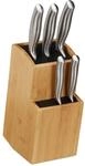 Relaxdays Messerblock Bambus, Messerst&auml;nder mit Borsten, universal, Messerhalter