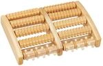 Relaxdays Fu&szlig;massageroller Holz, 10 Rollen, Noppen, Fu&szlig;roller f&uuml;r beide F&uuml;&szlig;e,