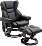 HOMCOM Relaxsessel mit Hocker, 360&deg;drehbarer Fernsehsessel mit Massage,