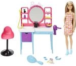 Barbie Totally Hair Spielset - Puppe, Frisiertisch, 15+ Accessoires,