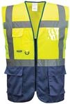 Warnweste C476 Executive Comfort warngelb/Marine XL