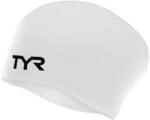 TYR Unisex-Adult Silikon-Badekappe f&uuml;r langes Haar, Wei&szlig;, Einheitsgr&ouml;&szlig;e