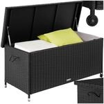 tectake&reg; Poly Rattan Auflagenbox wetterfest, abschlie&szlig;bare Box mit Deckel,...