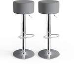 Vicco Barhocker 2er Set, Grau, 33 x 92 cm 2 Teilig, mit Fu&szlig;st&uuml;tze und