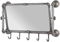 HAKU Wandgarderobe anthrazit, Metall, Spiegel - Ma&szlig;e: B 75 cm x H 45 cm x T 16 cm,