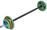 GORILLA SPORTS&reg; Langhantel Set - 19,5/20 kg (2x1,25/2,5/5) Aerobic, 130 cm, 6