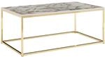 Wohnling Couchtisch 100x60x40 cm mit Marmor Optik Wei&szlig;/Gold, Wohnzimmertisch...