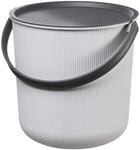 Plast Team Akita Aufbewahrungseimer Recycled 53 Liter, Versandset, Grau/Schwarz, 53L