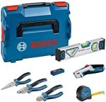 Bosch PRO Handwerkzeug-Set, 10-teilig (inkl. 2x Zange, 1x Cutter, 1x Ma&szlig;band, 1x
