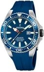 Festina Herren Uhr Analog mit Blauem Kautschukarmband - Quarzwerk - Kalender -