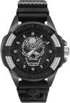Philipp Plein The Skull Uhr f&uuml;r Herren in der Farbe Schwarz mit Armband aus...