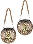 Solarlampe H&auml;ngeleuchte Gartendeko LED Garten rund Au&szlig;enleuchte Tisch...