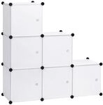 WOLTU Garderobenschrank DIY Kleiderschrank Regalsystem | mit T&uuml;r, 6 F&auml;cher,