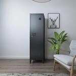 [en.casa] Einzelspind Kurikka Metallspind mit 2 Ablagen 137 x 38 x 38 cm