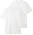 Tom Tailor Herren Doppelpack T-Shirt mit V-Ausschnitt aus Baumwolle