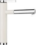 BLANCO LINEE-S | K&uuml;chenarmatur in softwei&szlig;/chrom | Hochdruck | Mit herausziehbarem