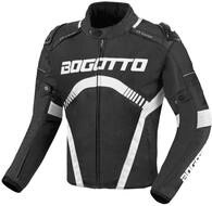 Bogotto Boomerang Wasserdichte Motorrad Textil Jacke, schwarz/wei&szlig;, M