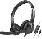 CREATIVE Chat USB On-Ear Wired Headset mit Flip-to-Mute Noise Cancelling-Mikrofon,