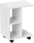 HOMCOM Beistelltisch in C-Form, Couchtisch mit Rollen, Kaffeetisch, Tragbarer