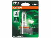 Osram ULTRA LIFE H11, Halogen-Scheinwerferlampe, 64211ULT-01B, 12V PKW, Einzelblister